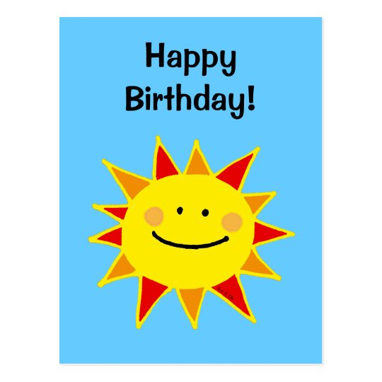 Alles Gute zum Geburtstag! (Sonne) Postkarte | Zazzle.at