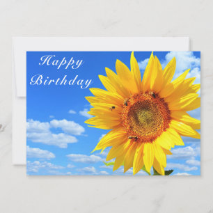 Alles Gute zum Geburtstag - Sonnenblumen und Biene Karte