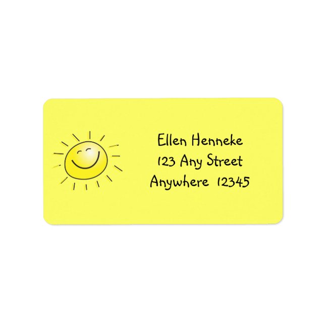 Alles Gute zum Geburtstag, Sonnenschein! Adressaufkleber (Vorne)