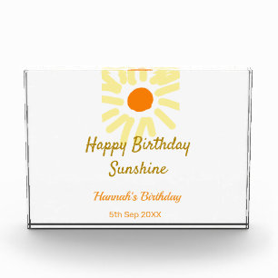 Alles Gute zum Geburtstag Sonnenschein gelbe orang Fotoblock