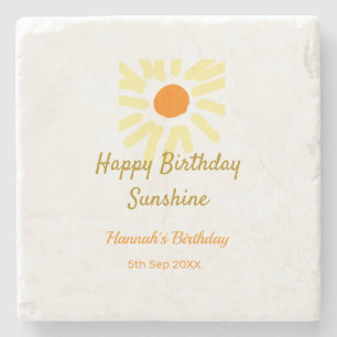 Alles Gute zum Geburtstag Sonnenschein gelbe orang Steinuntersetzer