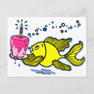 Alles Gute zum Geburtstag, Sparky mit Kuchen und K Postkarte