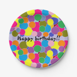 Alles Gute zum Geburtstag Spaß-bunter Pappteller
