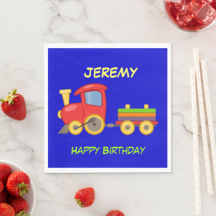 Alles Gute zum Geburtstag, Spielzeugzug, Vorlage Serviette