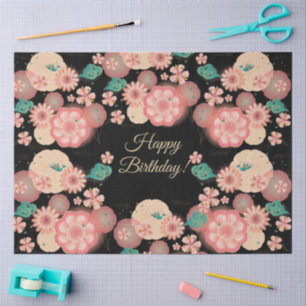Alles Gute zum Geburtstag - Spring Peach Blume Gar Seidenpapier