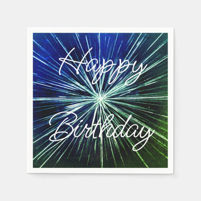 Alles Gute zum Geburtstag Starburst Serviette (Vorderseite)