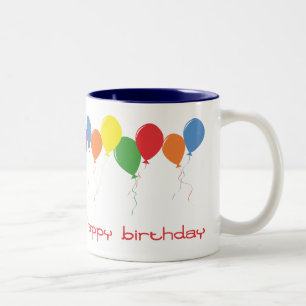 Alles Gute zum Geburtstag steigt Kaffee-Tasse im Zweifarbige Tasse