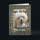 Alles Gute zum Geburtstag - Steintatzen - Pudel - Karte<br><div class="desc">Was alles Gute zum Geburtstag sagen könnte besser als dieser Aprikosen-Pudel-Hund,  welche Ihnen hilft zu feiern!</div>