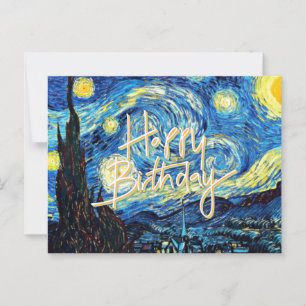 Alles Gute zum Geburtstag, Sternennacht fine art, Postkarte
