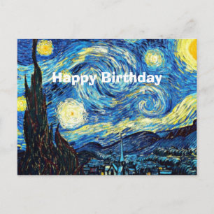 Alles Gute zum Geburtstag, Sternennacht,  Postkarte