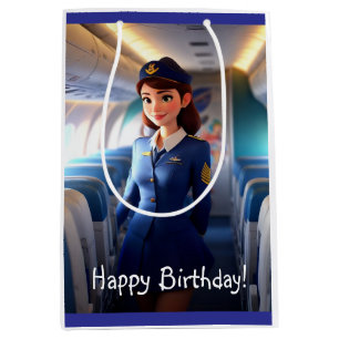Alles Gute zum Geburtstag Stewardess Mittlere Geschenktüte
