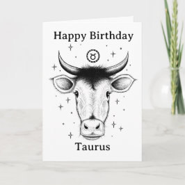 Alles Gute zum Geburtstag Stier Handgezeichnet Karte