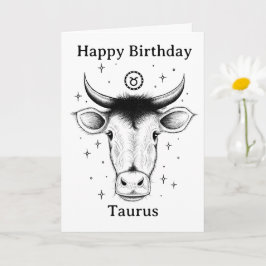 Alles Gute zum Geburtstag Stier Handgezeichnet Karte