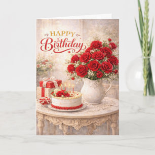 Alles Gute zum Geburtstag, Stillleben im Landhauss Karte