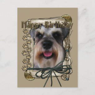 Alles Gute zum Geburtstag - Stone Paws - Schnauzer Postkarte
