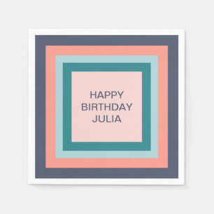 Alles Gute zum Geburtstag, Strand-Farbpalette Quad Serviette
