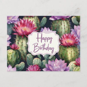 Alles Gute zum Geburtstag Sukkulenten, Kaktusblüte Postkarte