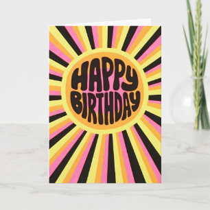 Alles Gute zum Geburtstag Sunburst Letterpress Kar Karte