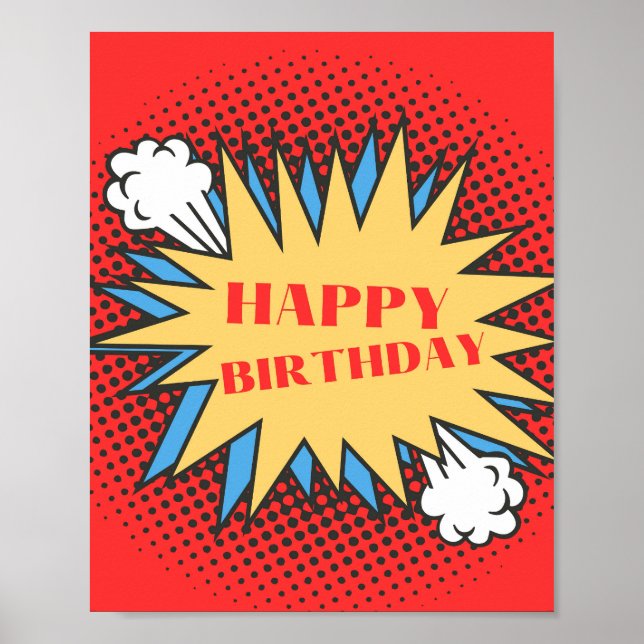 Alles Gute zum Geburtstag, Superhero Party Poster, Poster (Vorne)