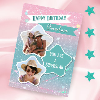 Alles Gute zum Geburtstag Superstar Oma Karte mit 