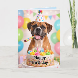 Alles Gute zum Geburtstag Süße Boxer-Hund Geburtst Feiertagskarte