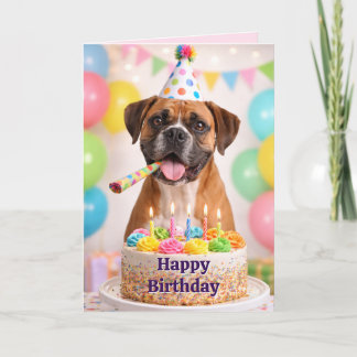 Alles Gute zum Geburtstag Süße Boxer-Hund Geburtst Feiertagskarte