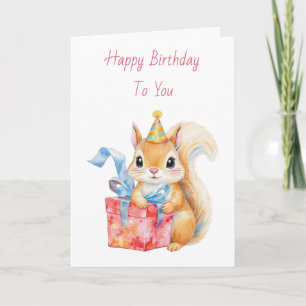 Alles Gute zum Geburtstag Süße Eichhörnchen-Kart Karte