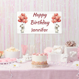 Alles Gute zum Geburtstag Süße Hunde Ballons Banner