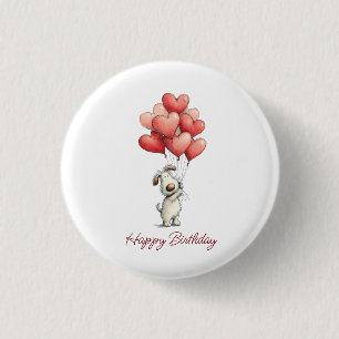 Alles Gute zum Geburtstag Süße Hunde Ballons Button