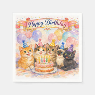 Alles Gute zum Geburtstag Süße Party Katzen Papier Serviette