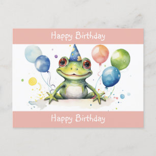 Alles Gute zum Geburtstag Süßer Grüner Frosch mit  Postkarte