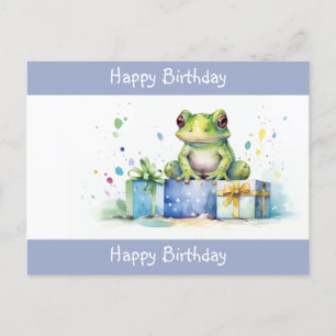 Alles Gute zum Geburtstag Süßer Grüner Frosch mit  Postkarte