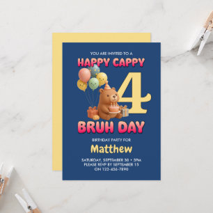ALLES GUTE ZUM GEBURTSTAG Süßer Teddybär 4. Geburt Einladung