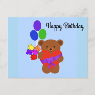 Alles Gute zum Geburtstag Süßer Teddybär #4 Postka Postkarte