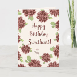 Alles Gute zum Geburtstag Sweetheart - Red Daisies Karte