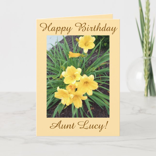 Alles Gute zum Geburtstag, Tante Lucy, Card Karte (Vorderseite)