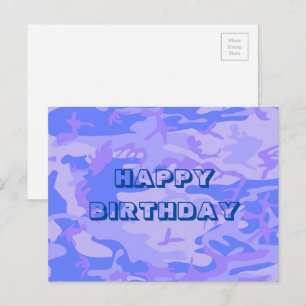 Alles Gute zum Geburtstag Tarnung Pastell Blau Abs Postkarte