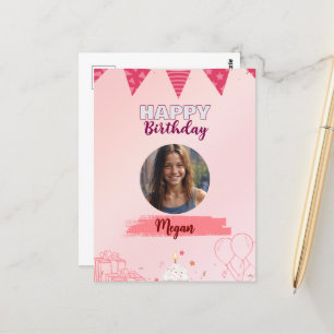 Alles Gute zum Geburtstag Teenager Süßes Mädchen  Postkarte