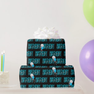 Alles Gute zum Geburtstag Text und Ballloons Geschenkpapier