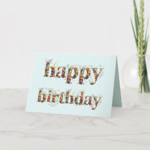 Alles Gute zum Geburtstag Textdesign aus getrockne Karte