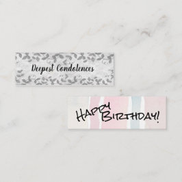 Alles Gute zum Geburtstag/tiefstes Beileid Mini Visitenkarte