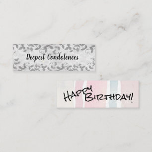 Alles Gute zum Geburtstag/tiefstes Beileid Mini Visitenkarte