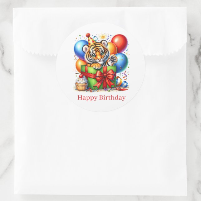 Alles Gute zum Geburtstag Tiger Aufkleber (Tasche)