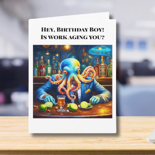 Alles Gute zum Geburtstag Tintenfisch-Kollege in d Karte