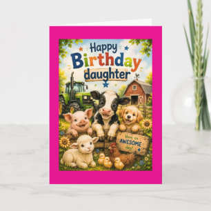 Alles Gute zum Geburtstag Tochter Bauernhoftiere ( Karte