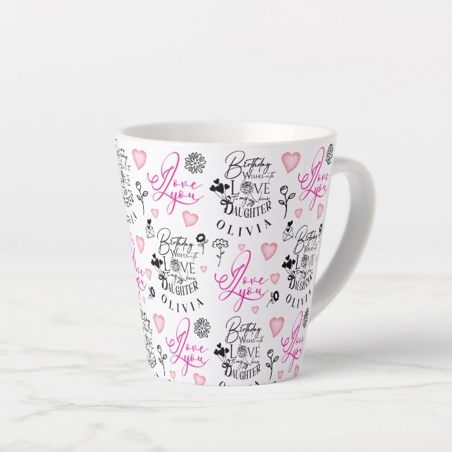Alles Gute zum Geburtstag Tochter Benutzerdefinier Milchtasse (Rechte Ecke)