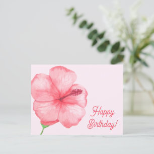 Alles Gute zum Geburtstag    Tropische Hibiskusblü Postkarte