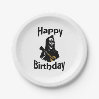 Alles Gute zum Geburtstag Über den Hügel Weiß Pappteller