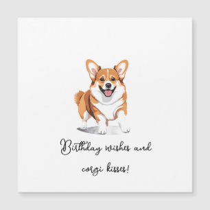 'Alles Gute zum Geburtstag und Corgi-Küsse' Süß Magnetkarte