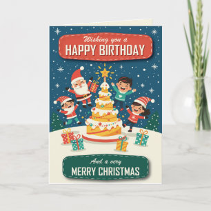 Alles Gute zum Geburtstag und Frohe Weihnachten Karte